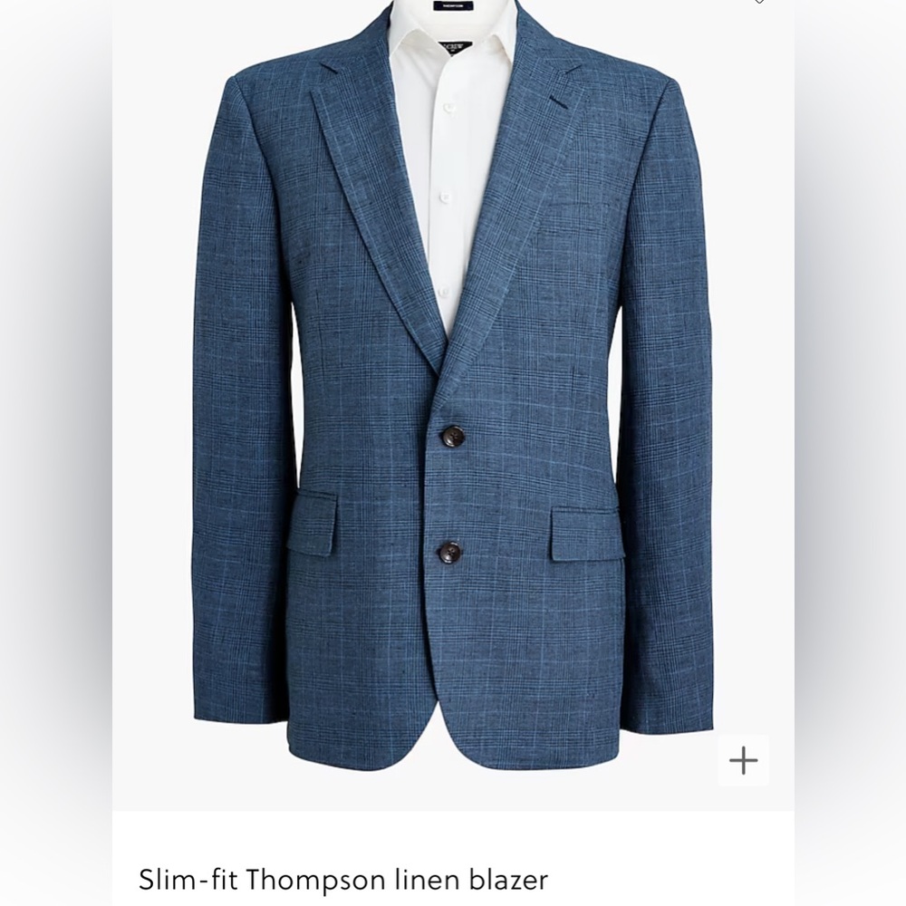 J Crew Factory | Slim-fit Thompson linen blazer | size 40R | Blue Paid